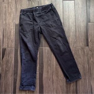 Stussy Men’s Pull On Canvas Pants Elastic Waist in Washed Black Sz M